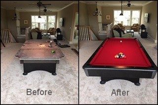 Pool table recovering process in Nashville, Tennessee