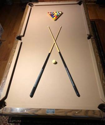 Steepleton Pool Table, Accessories & 2 Spectator Chairs